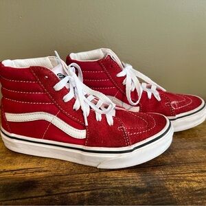 Vans Kids Red High-Top Sneakers Size 1